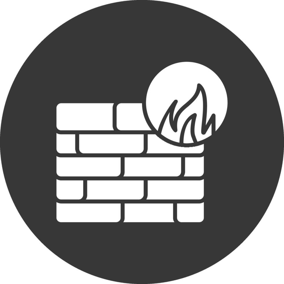 Firewall Glyph Inverted Icon vector