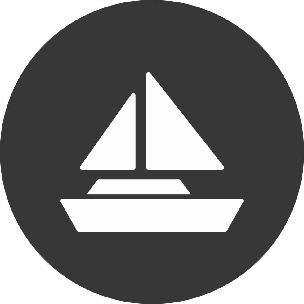 Boat Glyph Inverted Icon vector