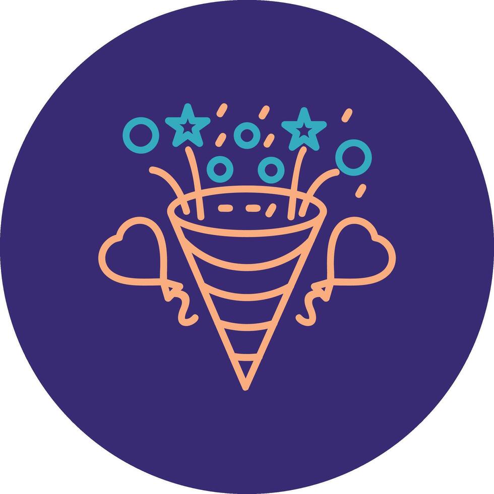 Confetti Line Two Color Circle Icon vector