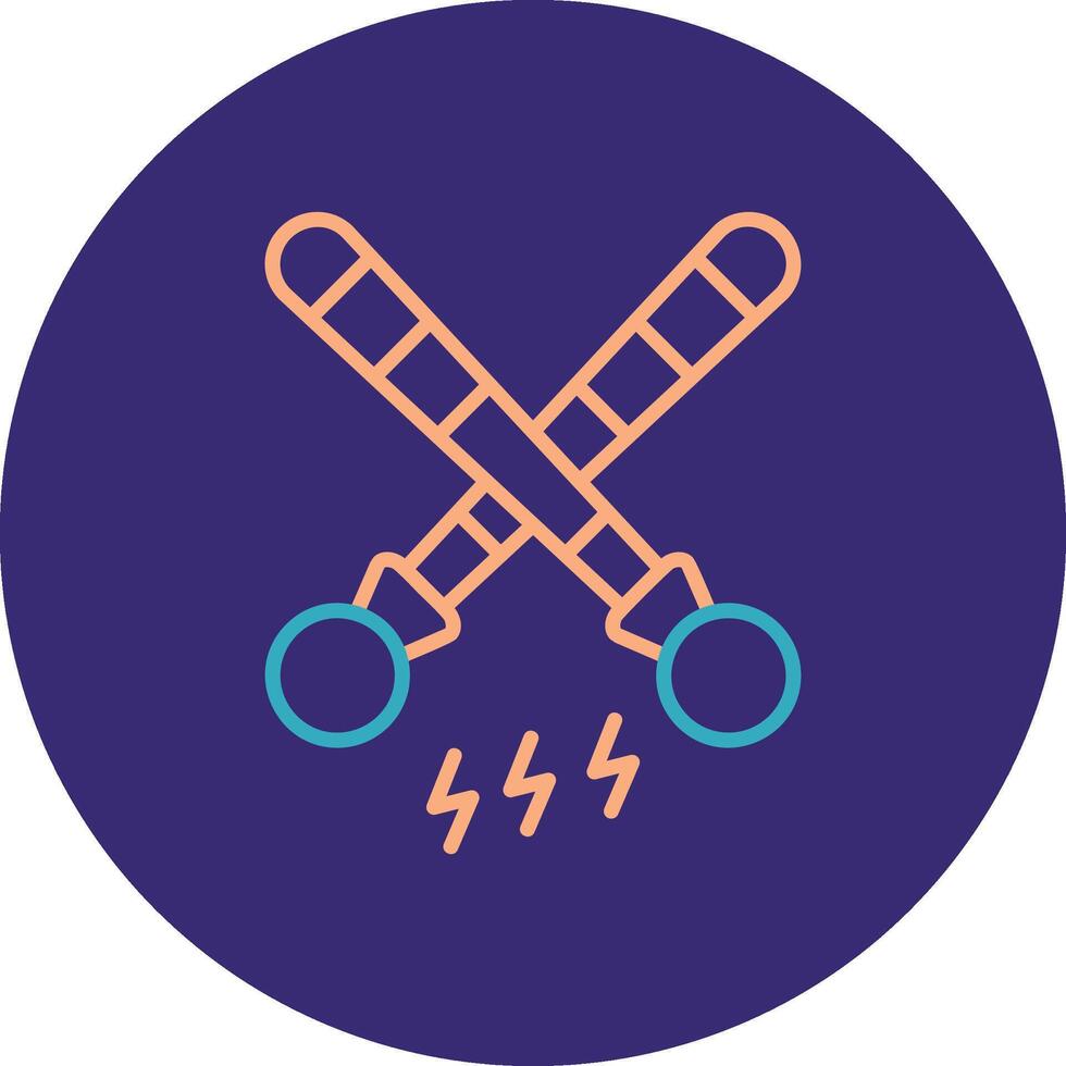Drumsticks Line Two Color Circle Icon vector