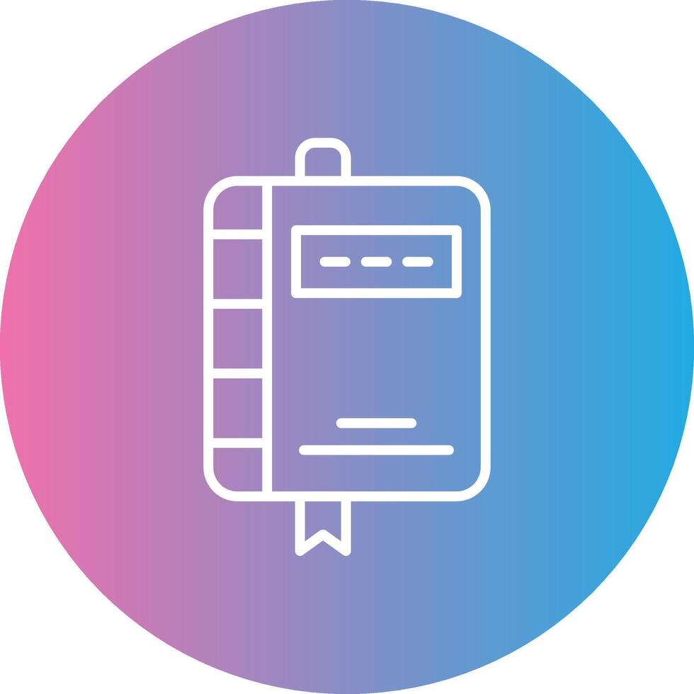 Note Book Line Gradient Circle Icon vector