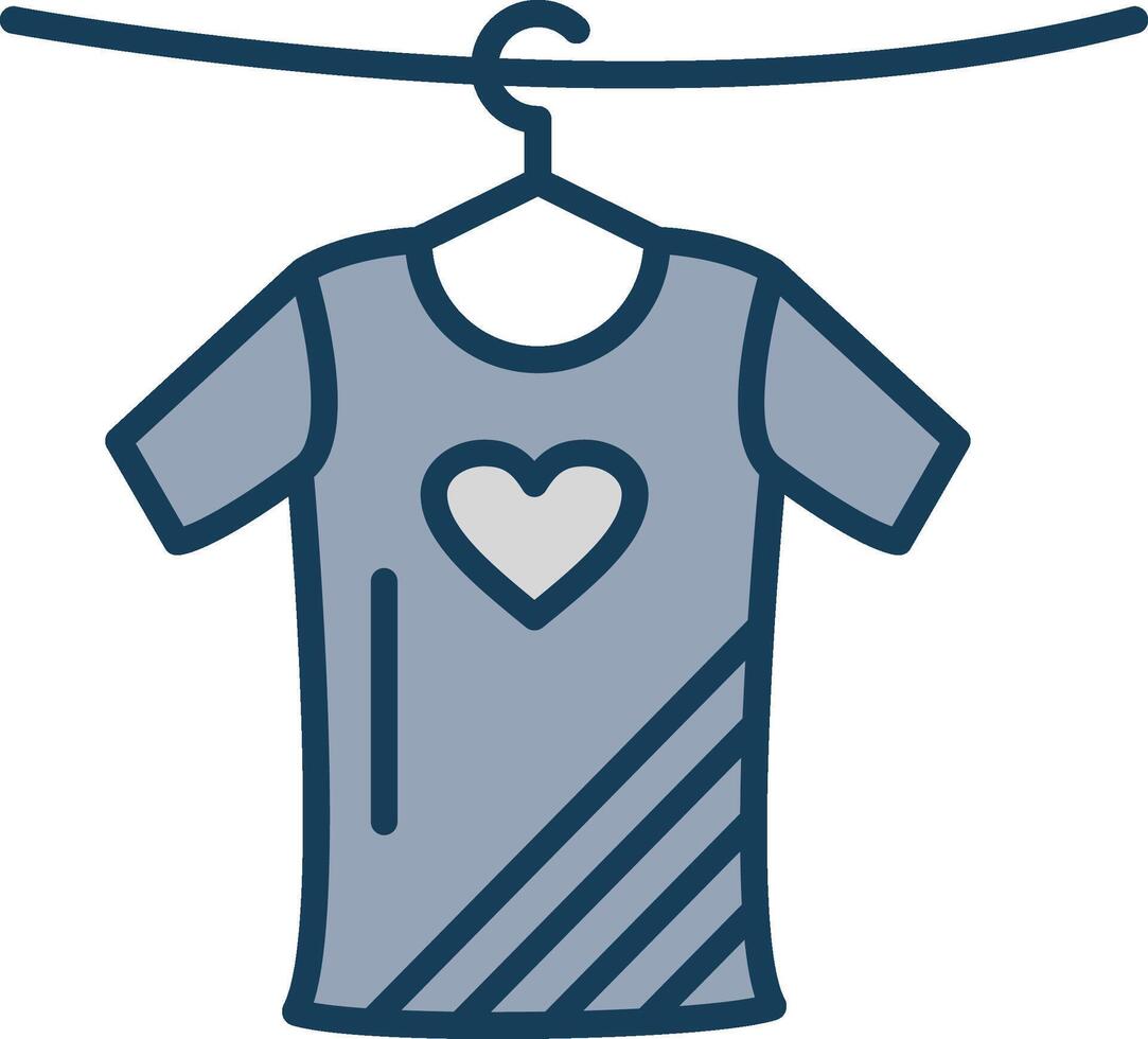 Clothes Line Filled Grey Icon vector