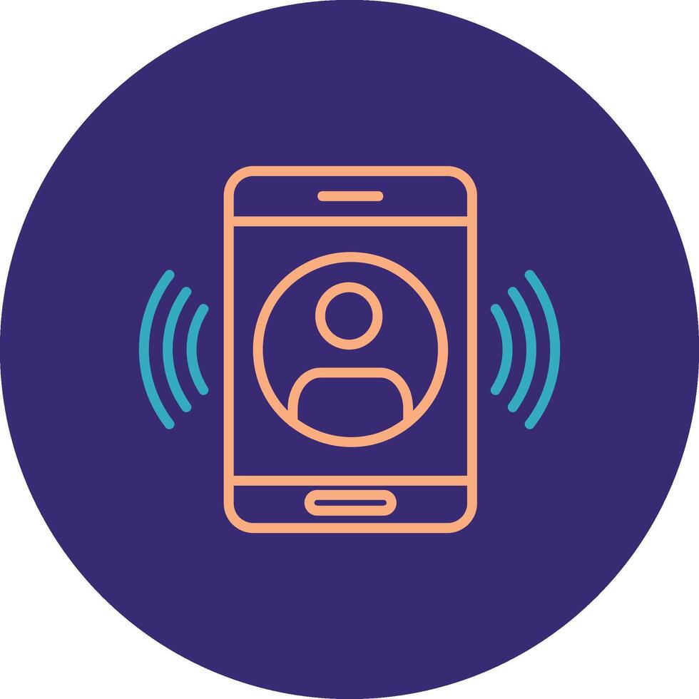 Call Line Two Color Circle Icon vector