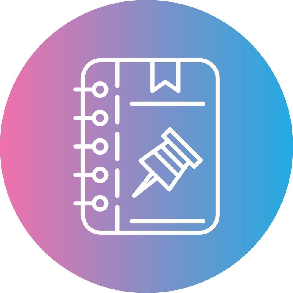 Push Pin Line Gradient Circle Icon vector