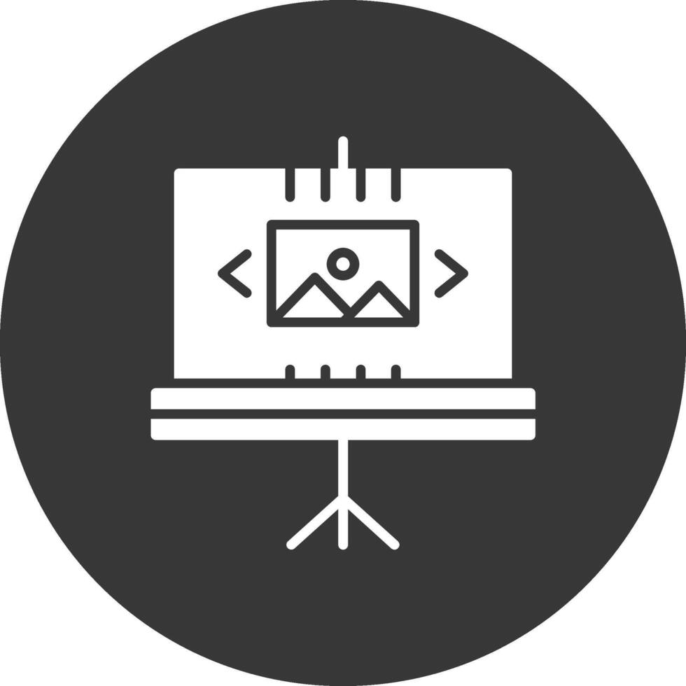 Slideshow Glyph Inverted Icon vector