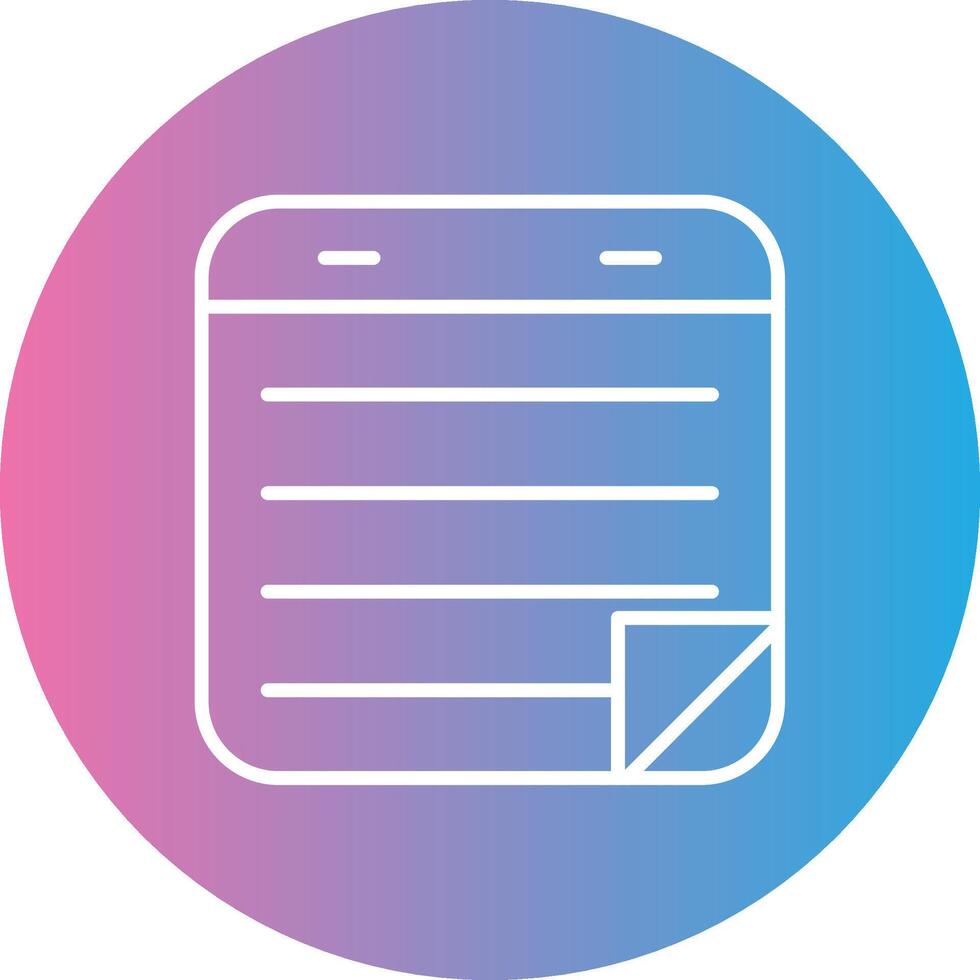 Sticky Notes Line Gradient Circle Icon vector