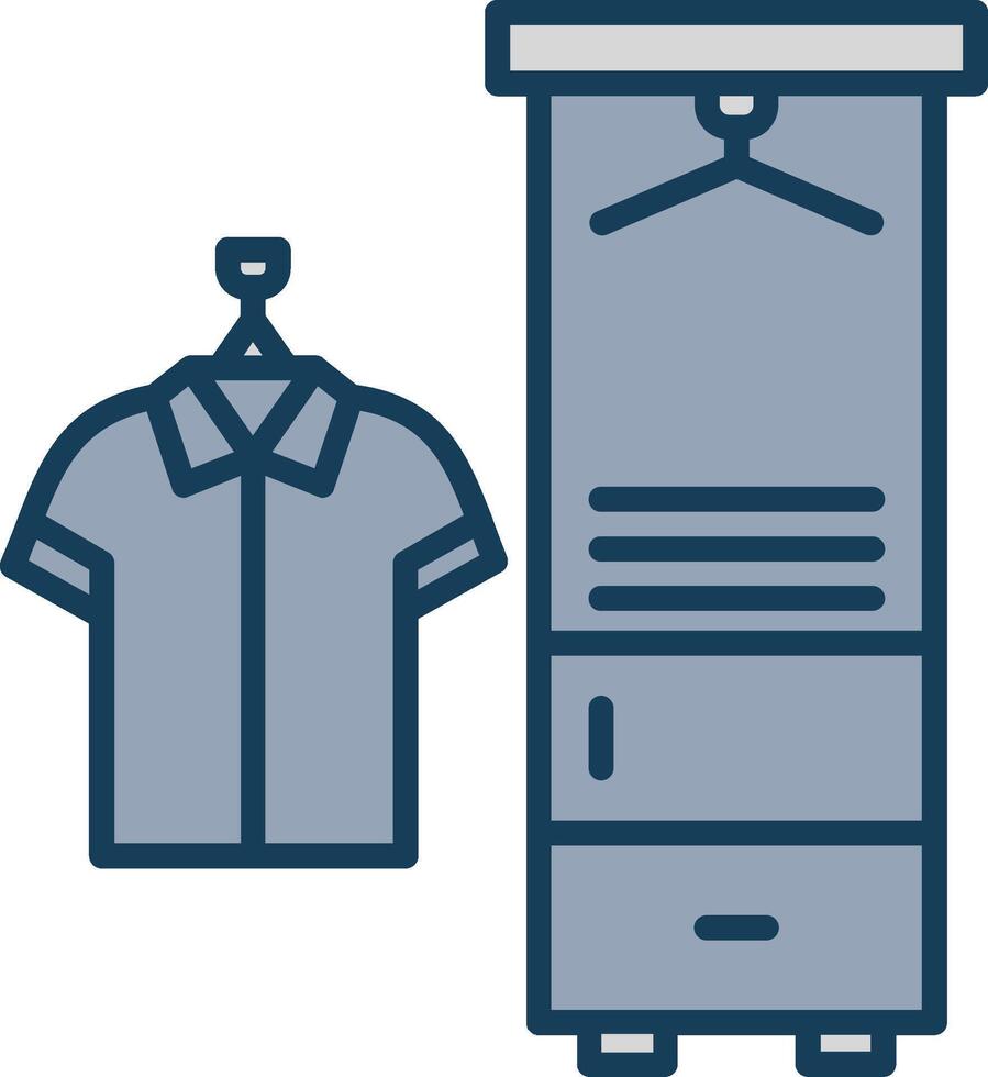 Coat Rack Line Filled Grey Icon vector