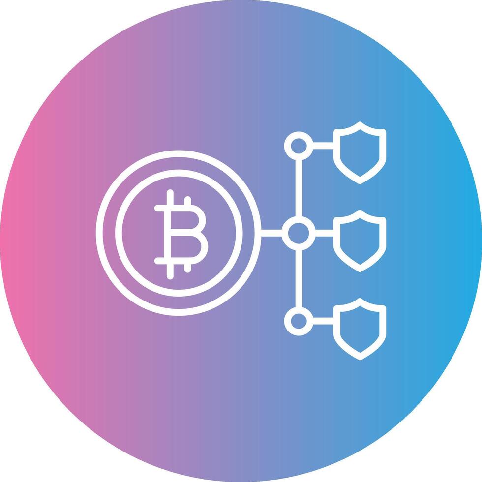 bitcoin blockchain línea degradado circulo icono vector