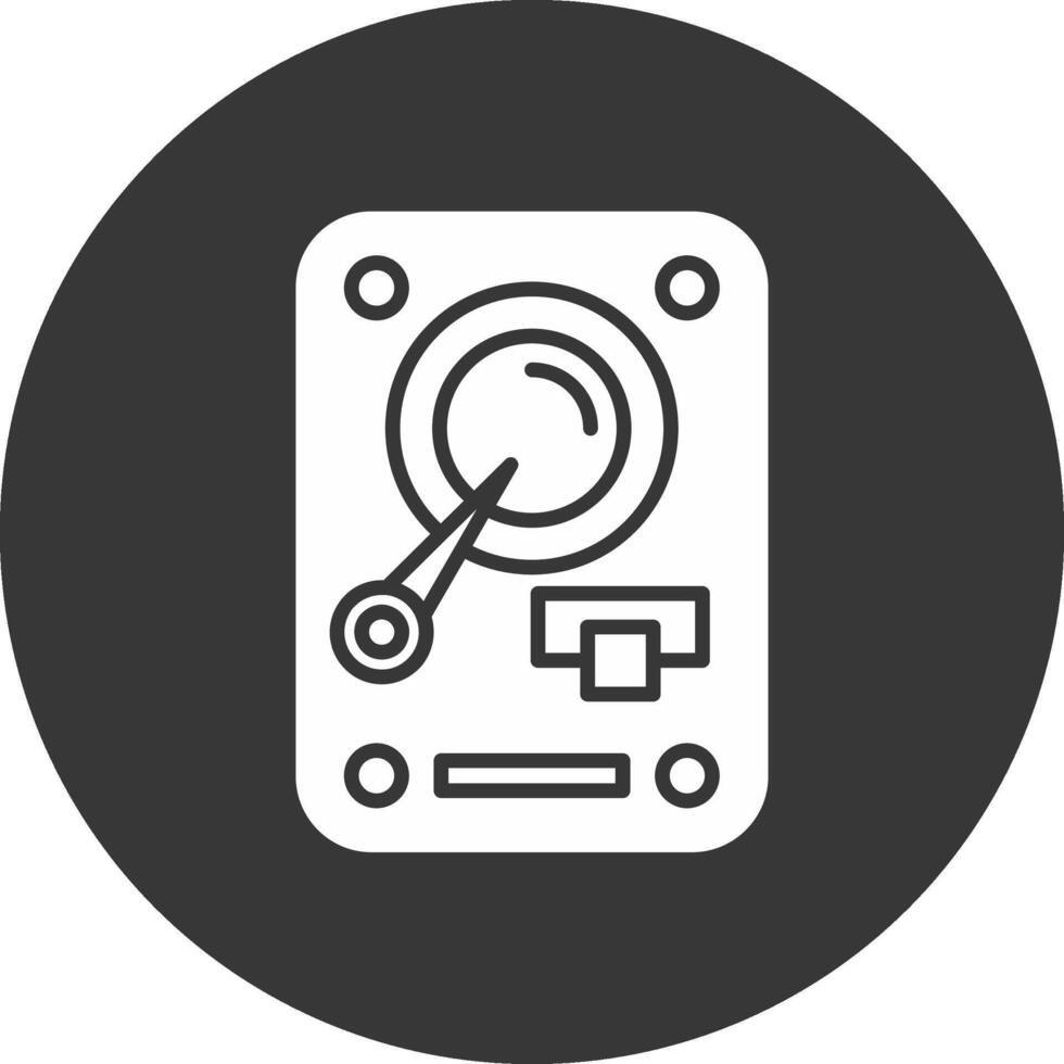 Hard Disk Drive Glyph Inverted Icon vector