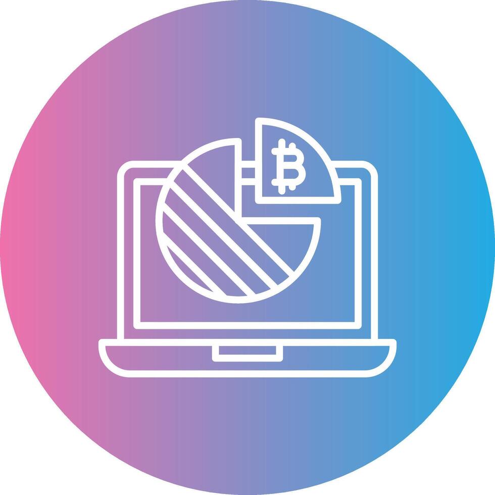 Bitcoin Graph Line Gradient Circle Icon vector