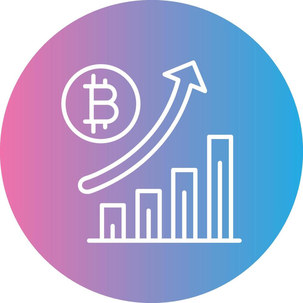 Increase Sales Line Gradient Circle Icon vector