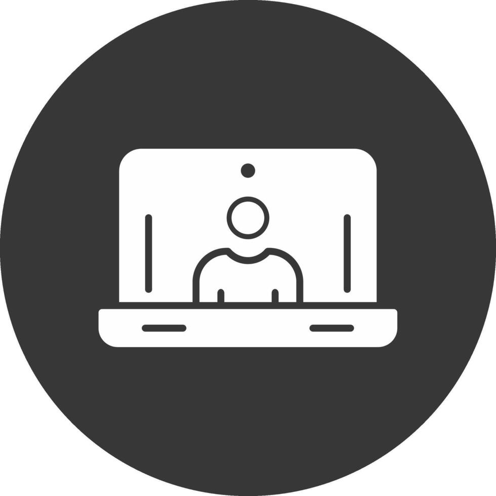 Laptop Glyph Inverted Icon vector