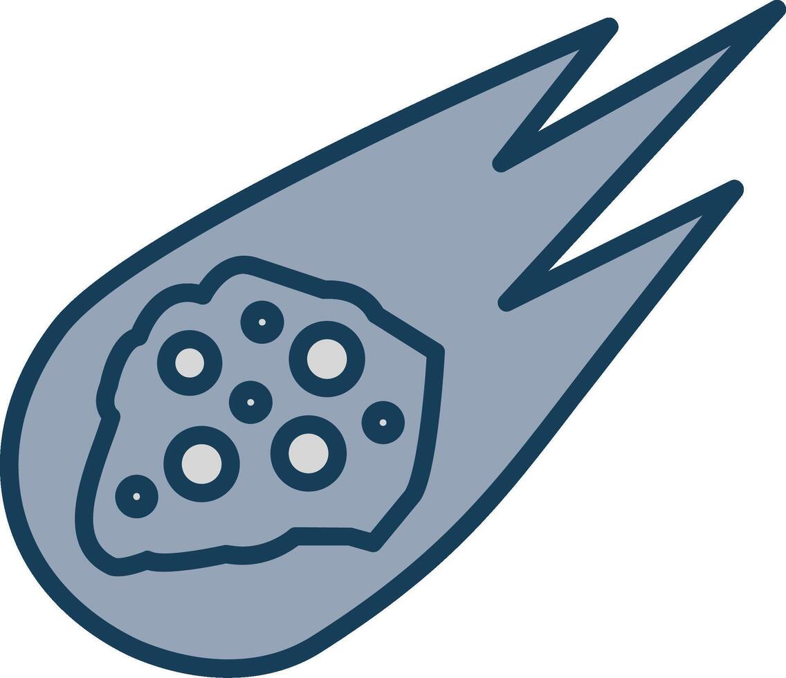 Asteroid Line Filled Grey Icon vector