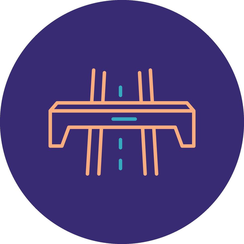 Motorway Line Two Color Circle Icon vector
