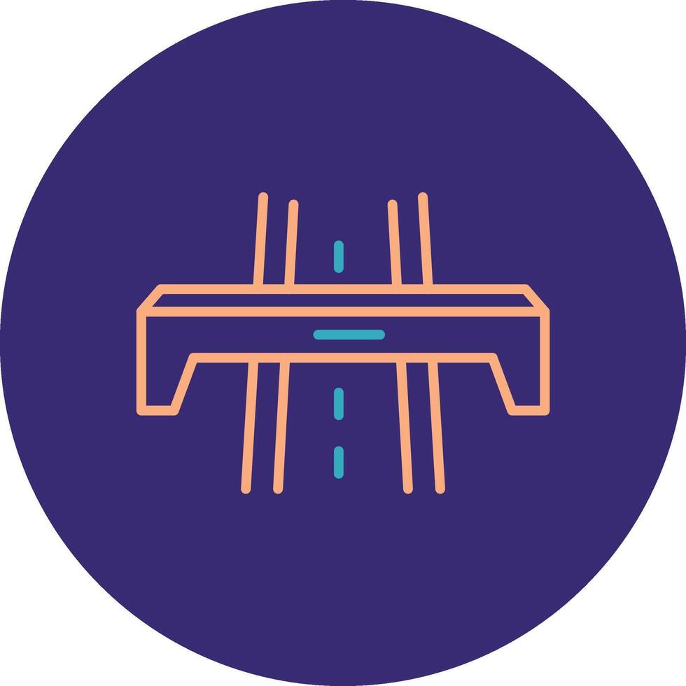 Motorway Line Two Color Circle Icon vector