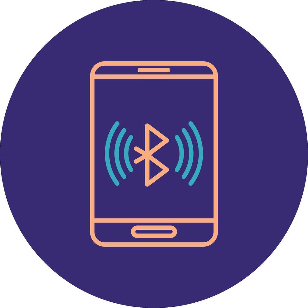 Bluetooth Line Two Color Circle Icon vector