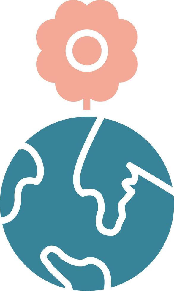 World Glyph Two Color Icon vector