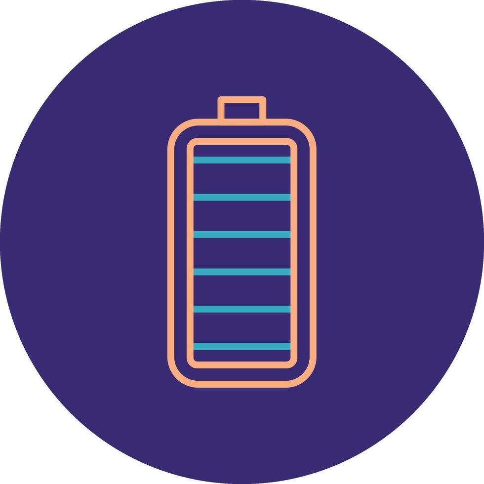 Battery Line Two Color Circle Icon vector