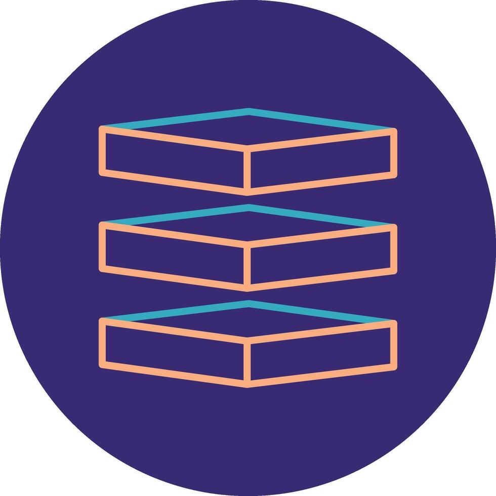 Layers Line Two Color Circle Icon vector
