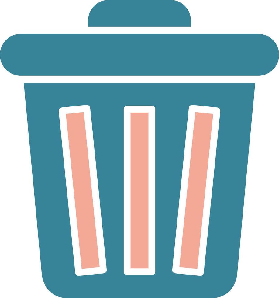 icono de dos colores de glifo de basura vector