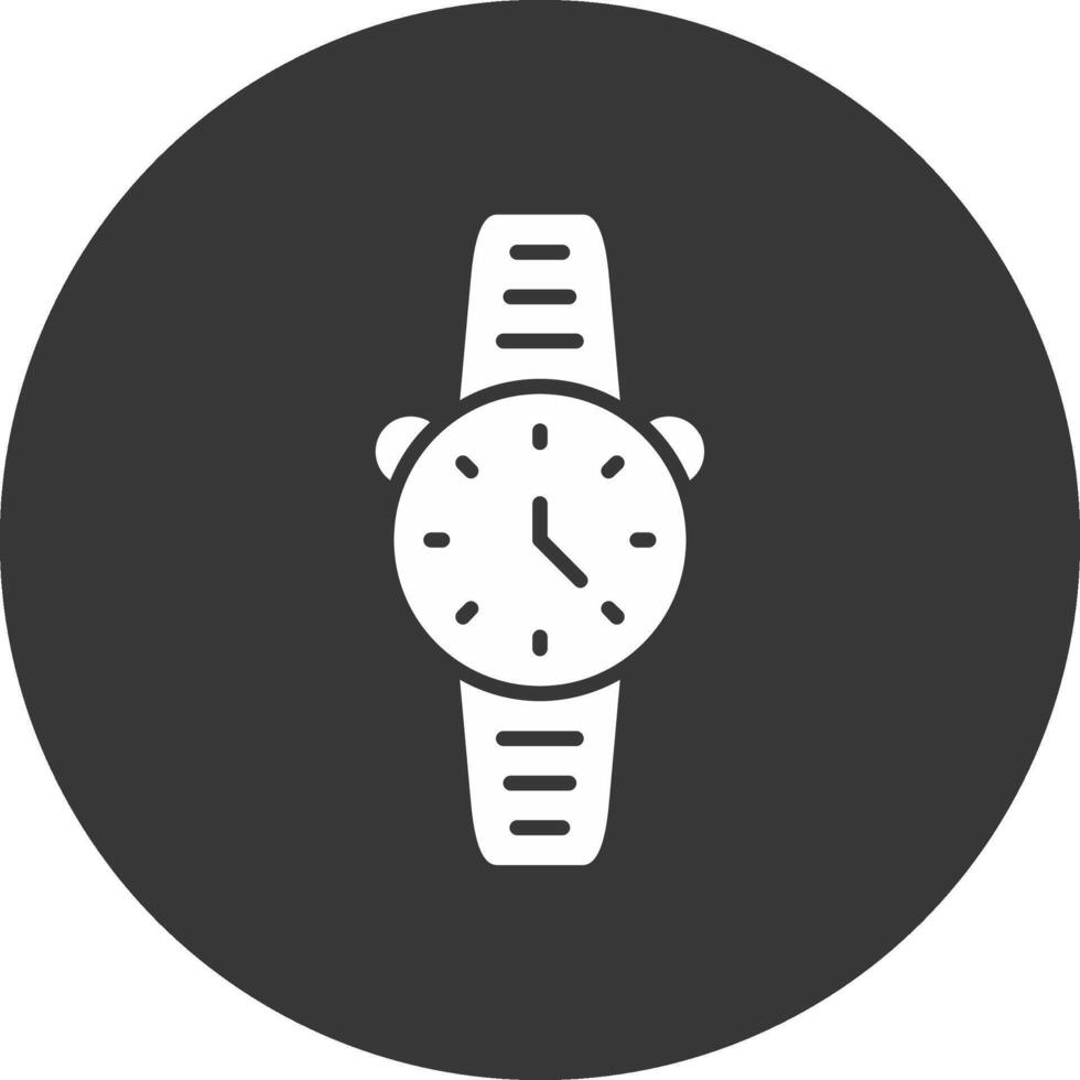 Watch Glyph Inverted Icon vector