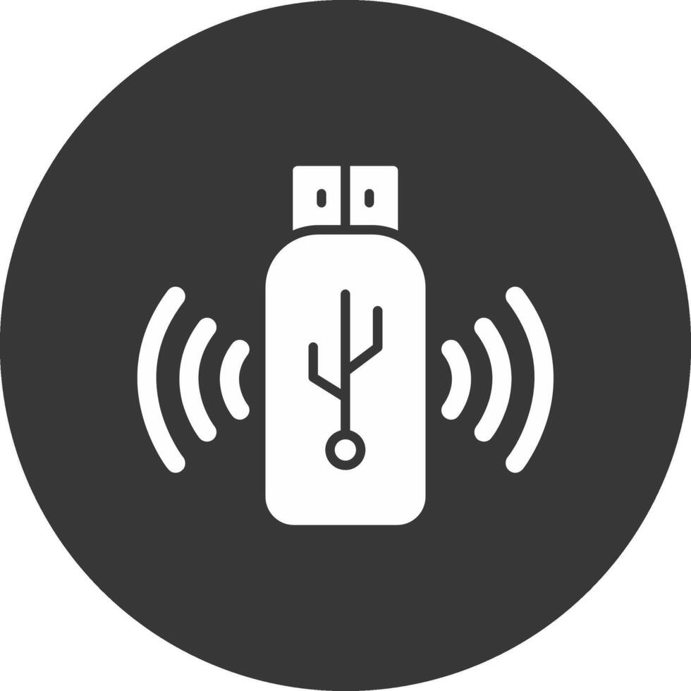 Usb Glyph Inverted Icon vector
