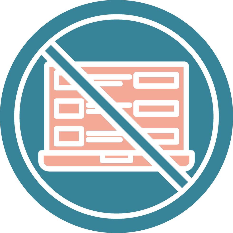 Prohibited Sign Glyph Two Color Icon vector