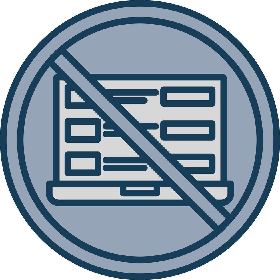 prohibido firmar línea lleno gris icono vector