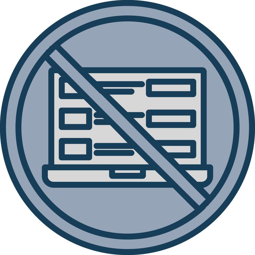 Prohibited Sign Line Filled Grey Icon vector