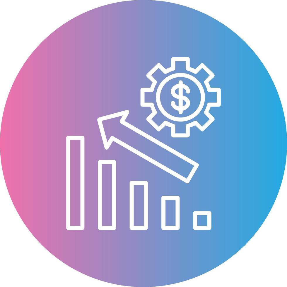 Wind Turbine Line Gradient Circle Icon vector