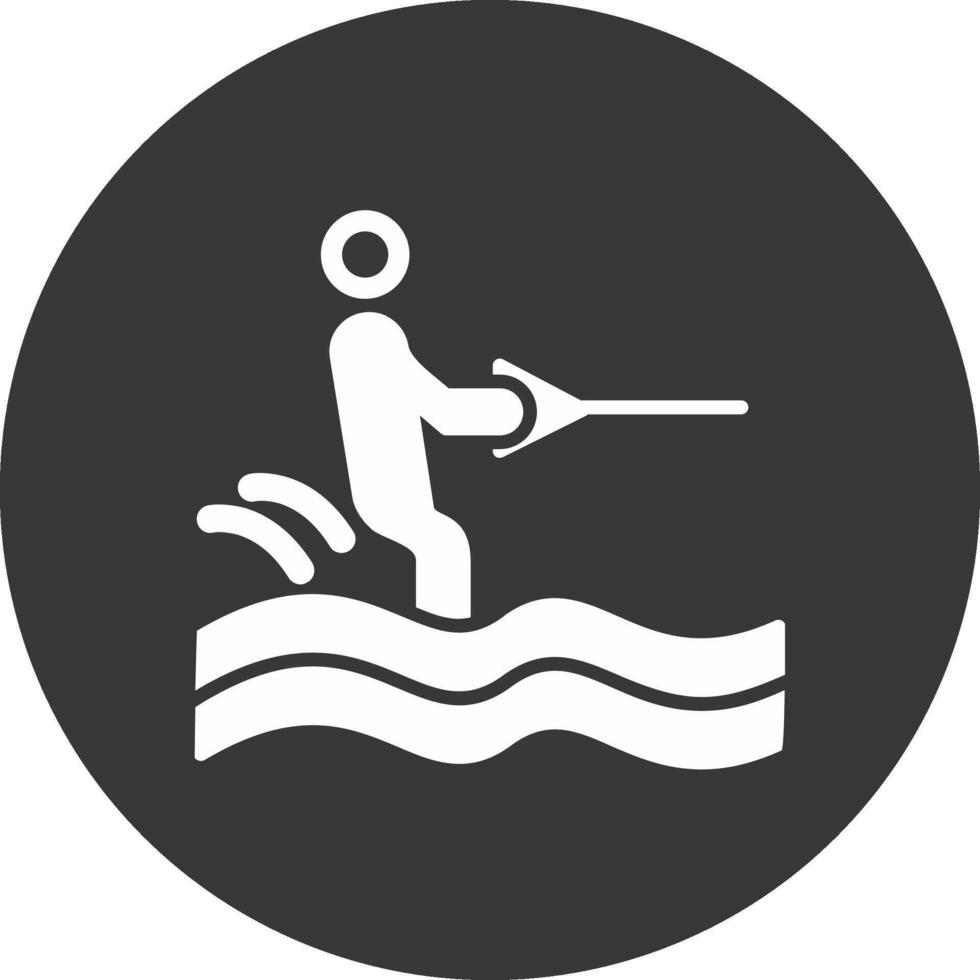 Surfing Glyph Inverted Icon vector