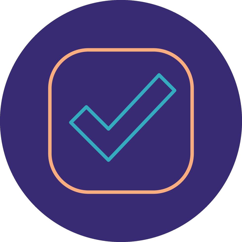 Checkmark Line Two Color Circle Icon vector