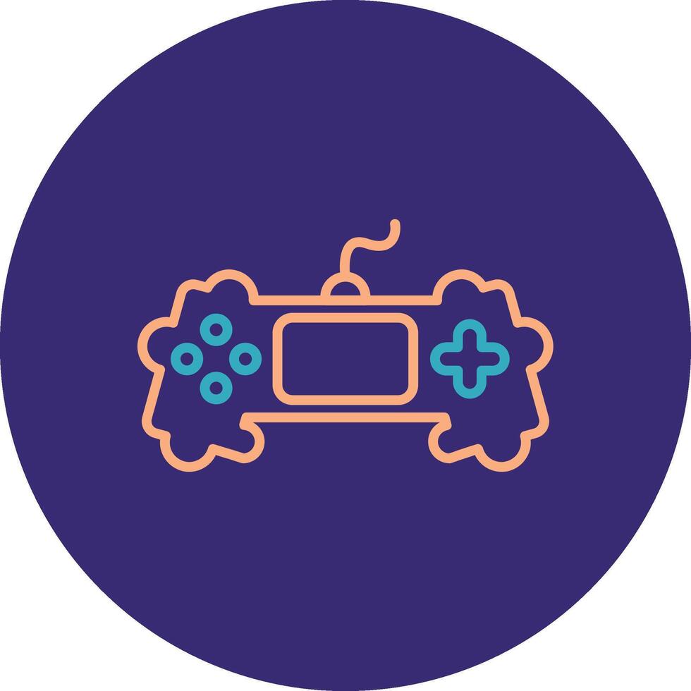Game Line Two Color Circle Icon vector