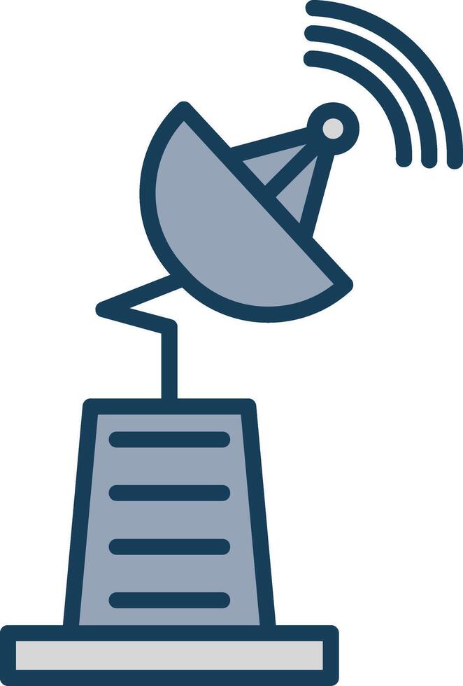 Satellite Dish Line Filled Grey Icon vector
