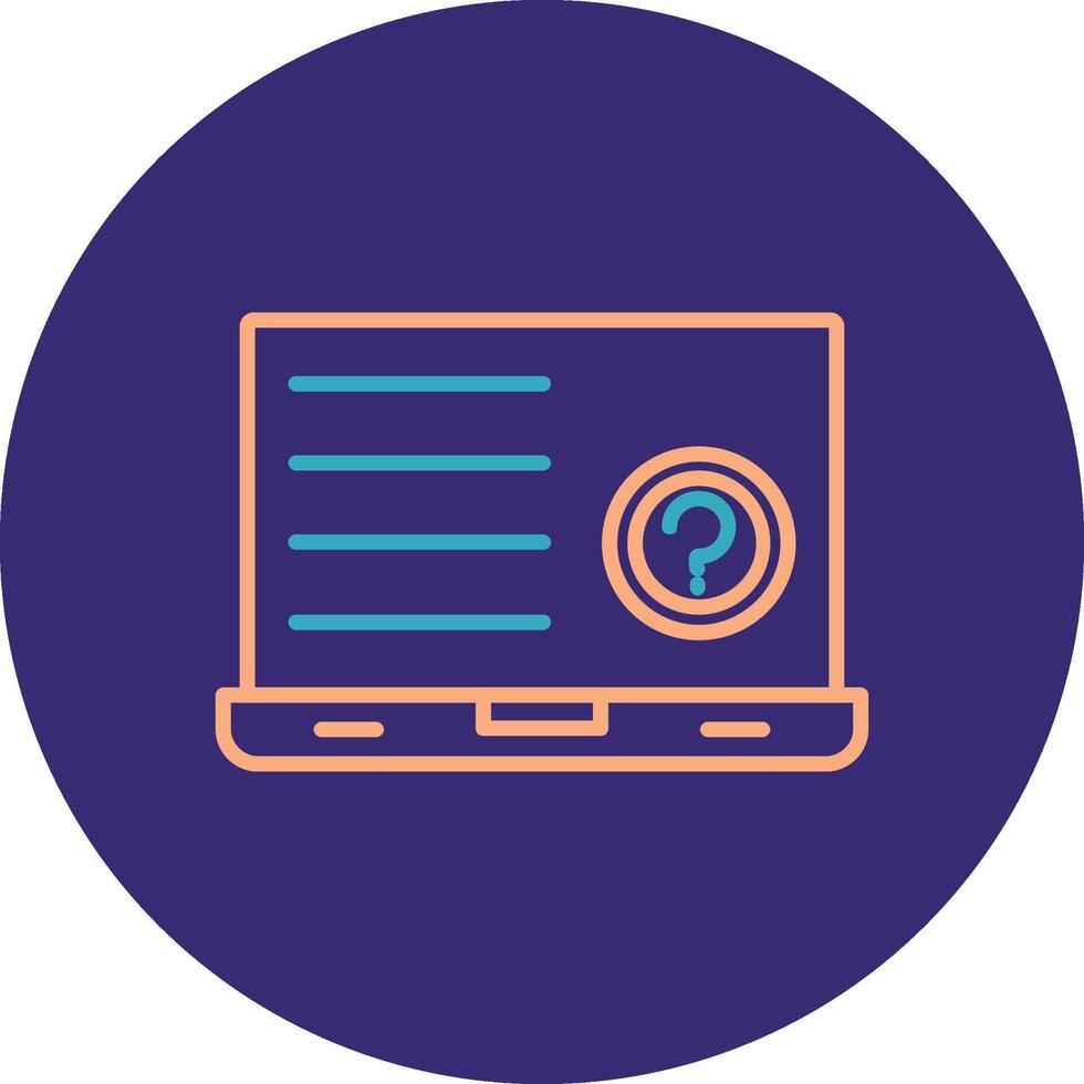 Question Line Two Color Circle Icon vector