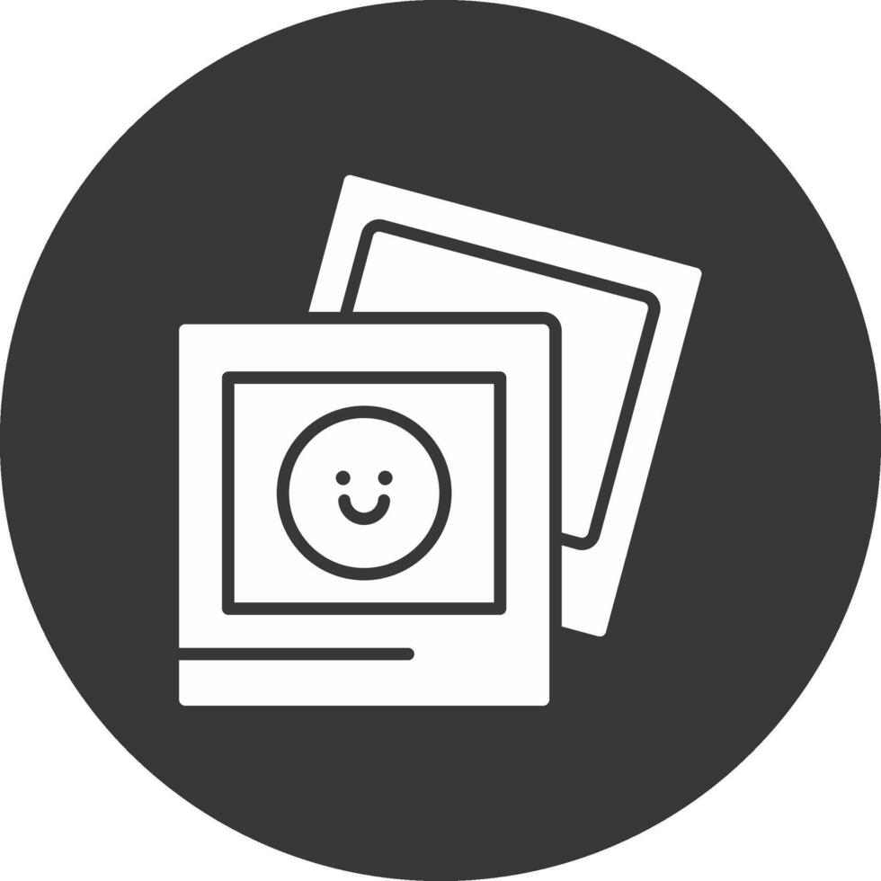 fotografía glifo invertido icono vector