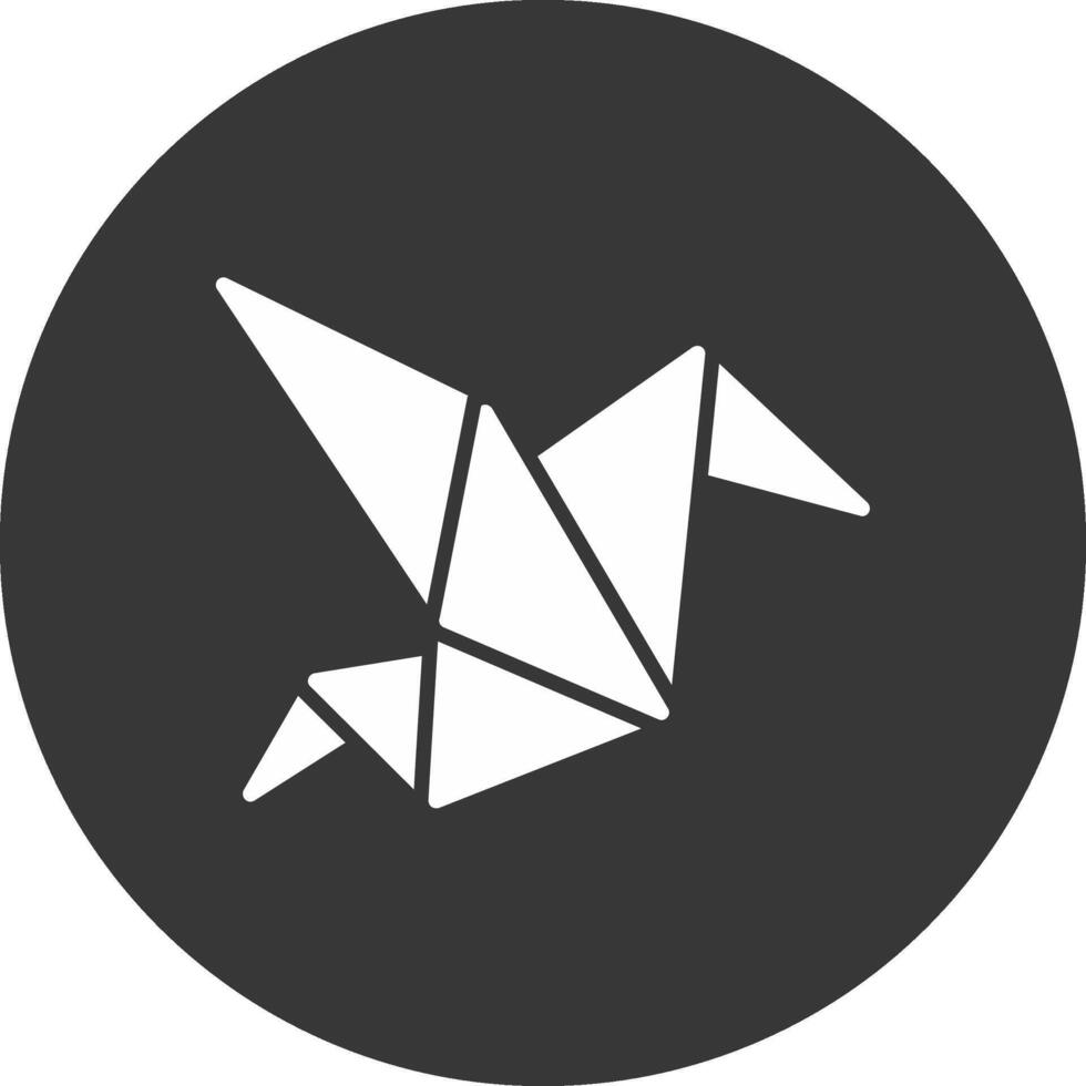 Origami Glyph Inverted Icon vector