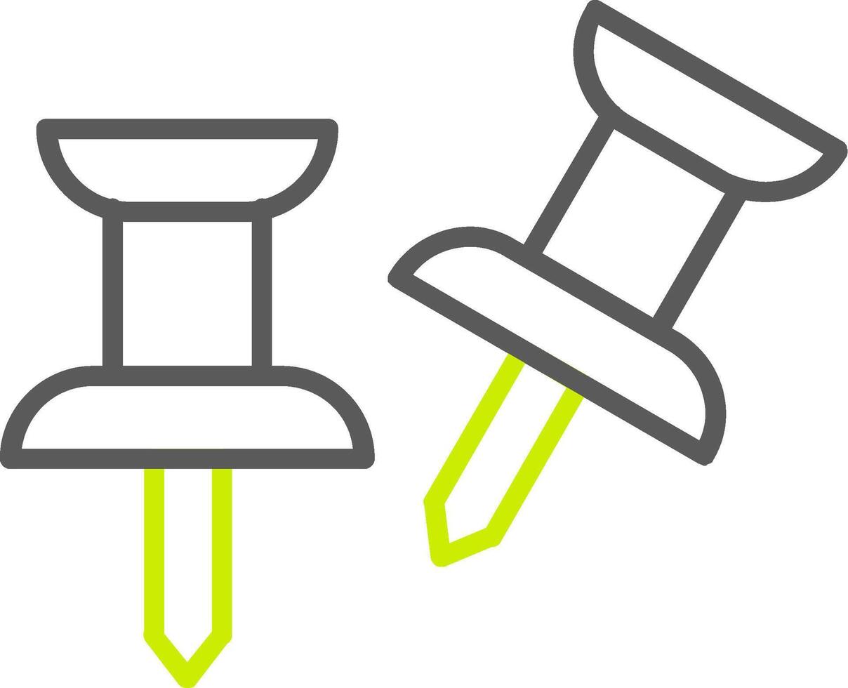 Push Pin Line Two Color Icon vector