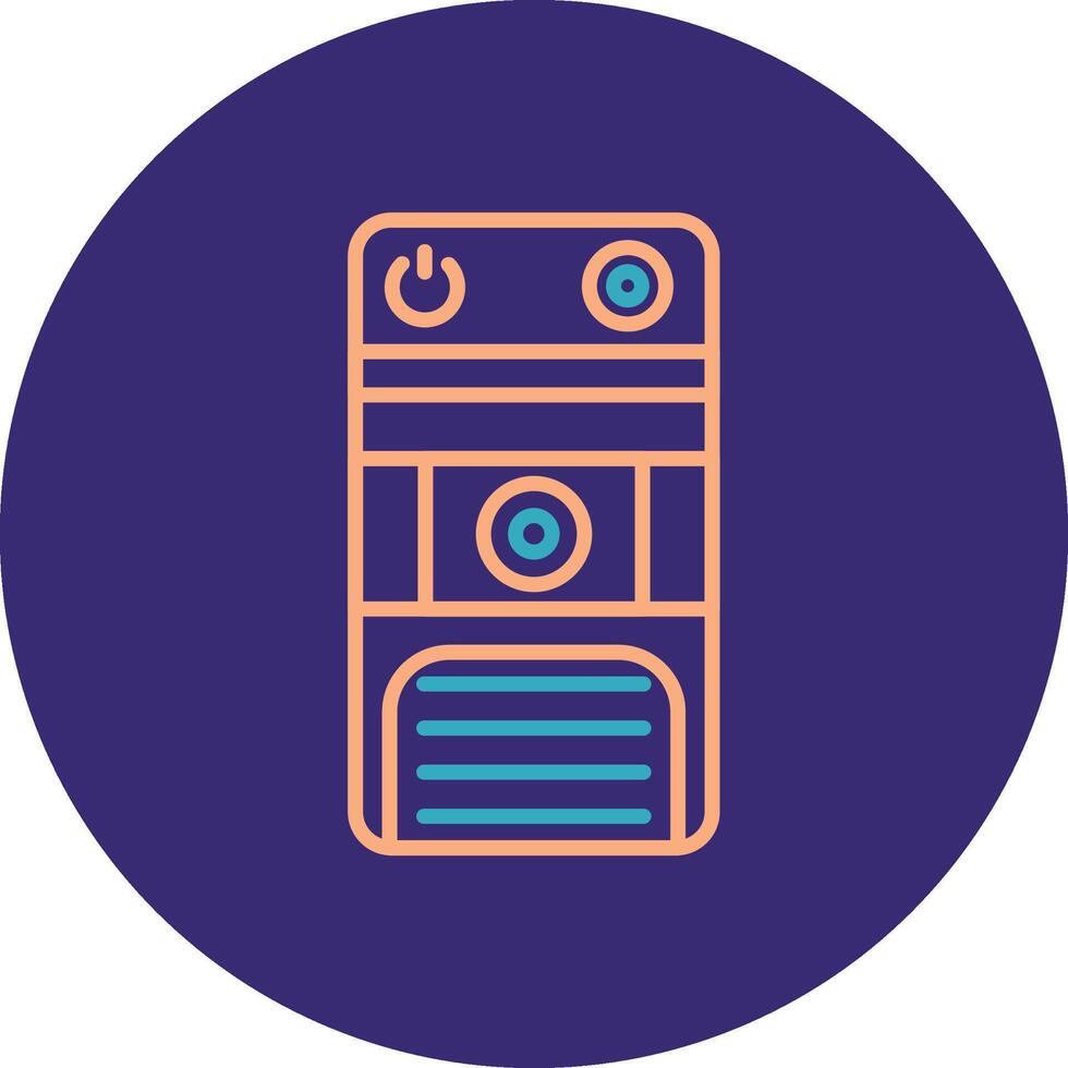 Cpu Line Two Color Circle Icon vector