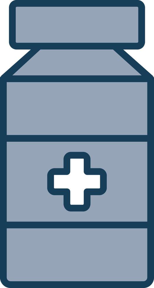 Pill Jar Line Filled Grey Icon vector