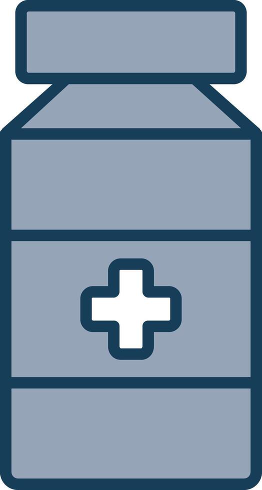 Pill Jar Line Filled Grey Icon vector