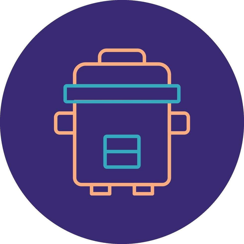 Pressure Cooker Line Two Color Circle Icon vector