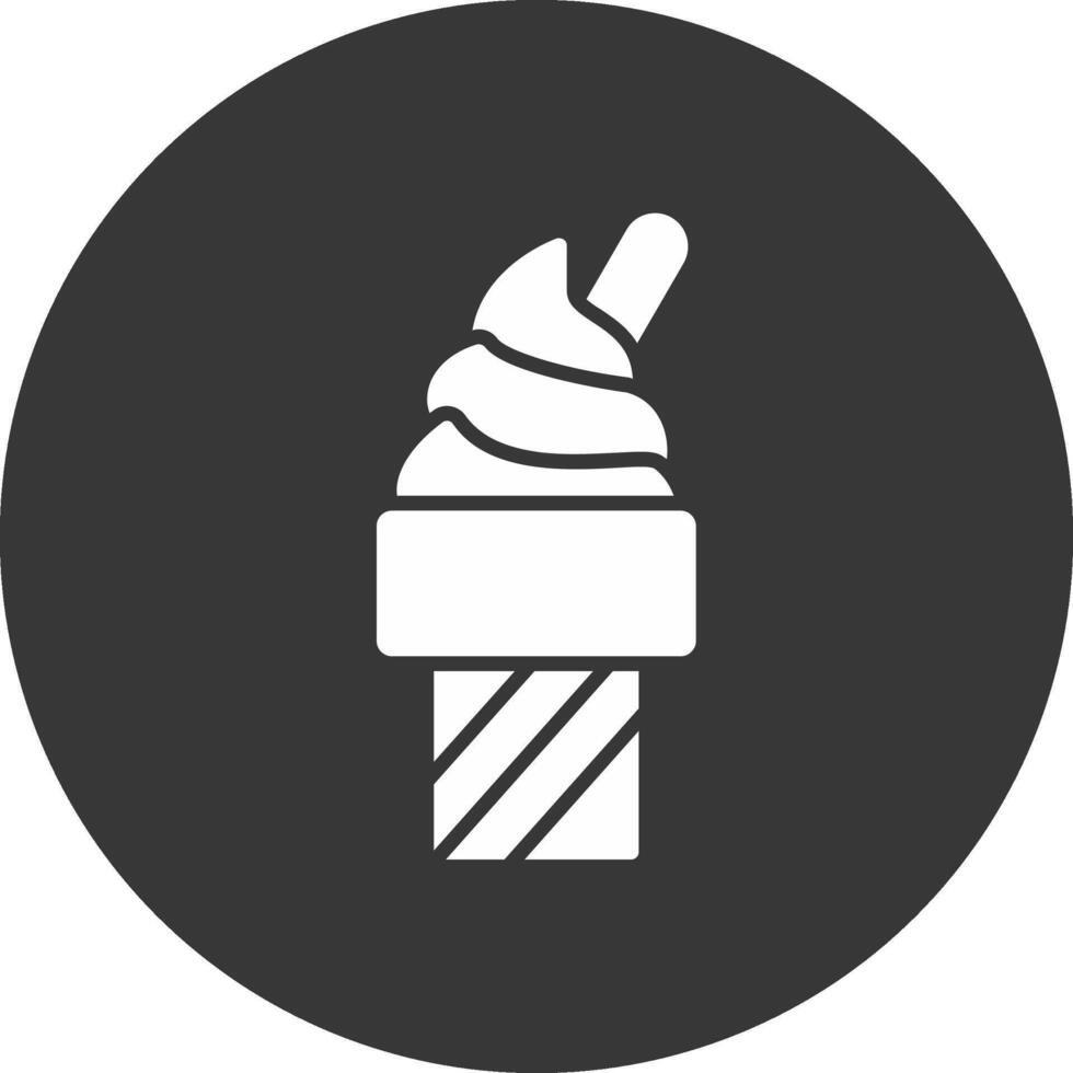 icono de glifo de helado invertido vector