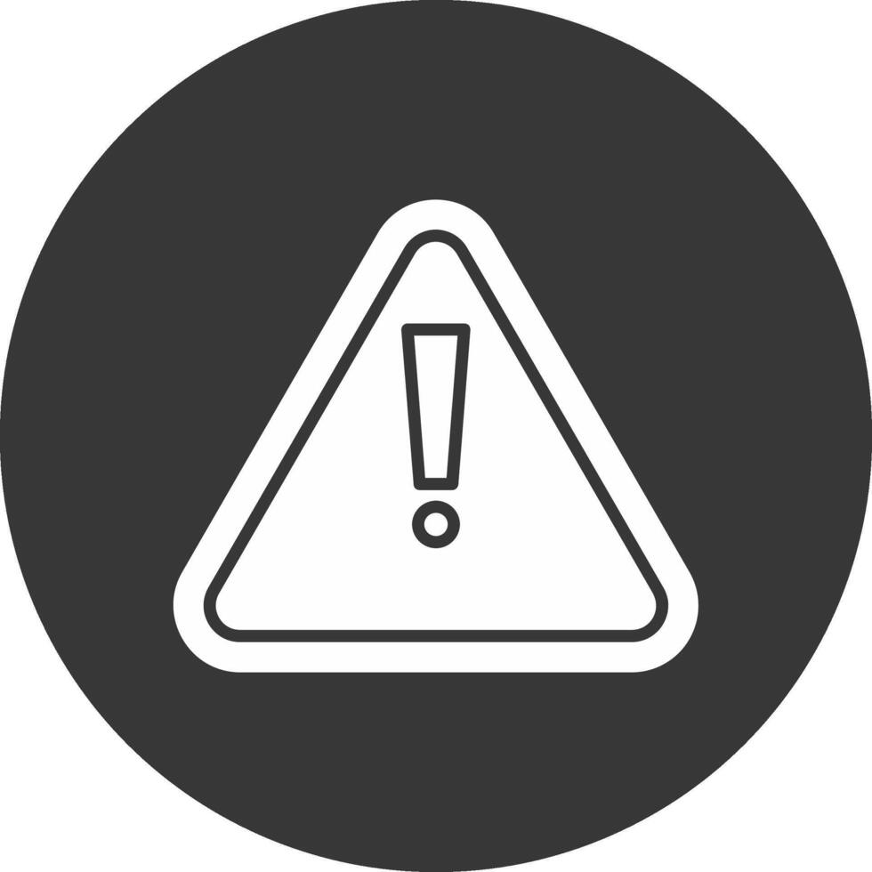 Warning Sign Glyph Inverted Icon vector