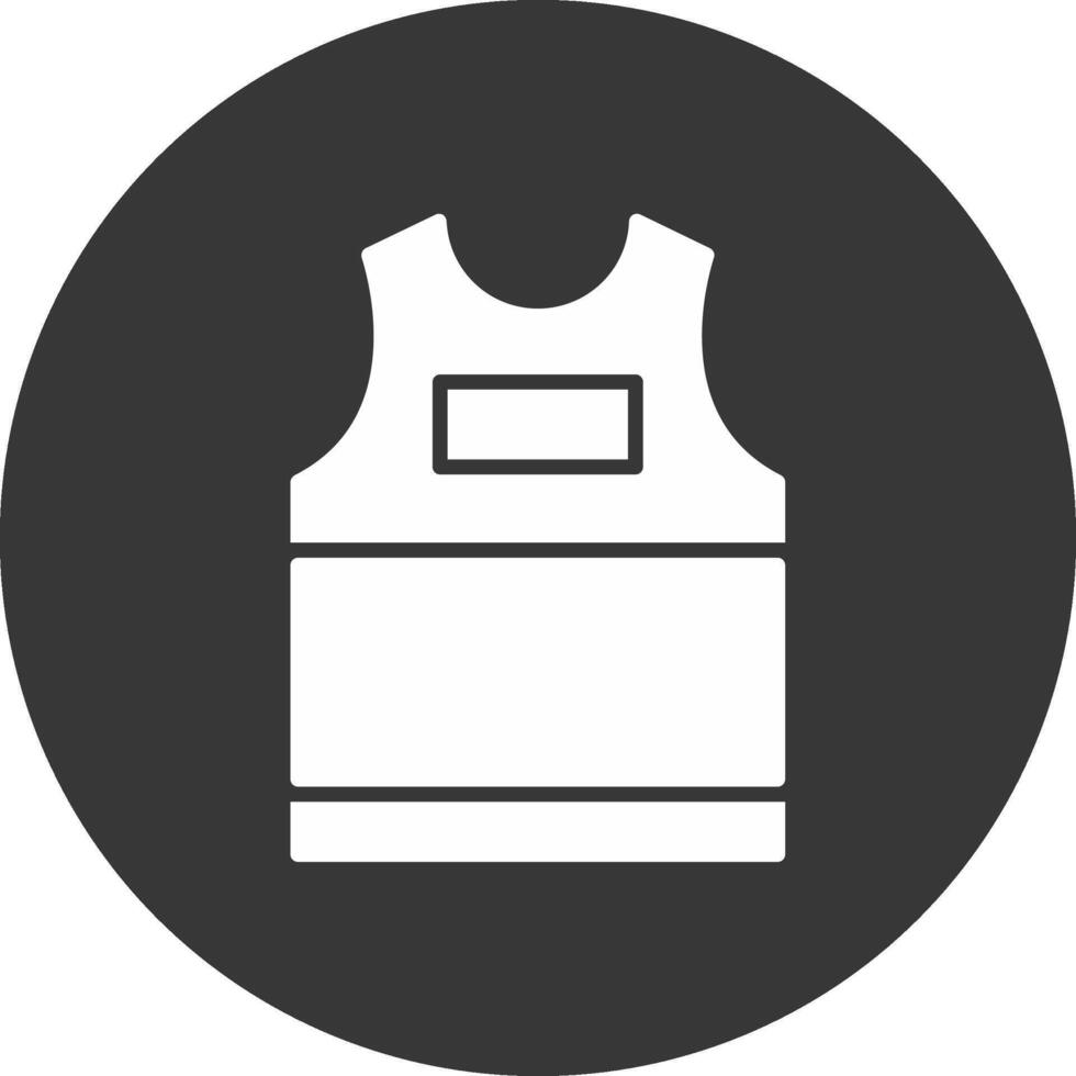 Tank Top Glyph Inverted Icon vector