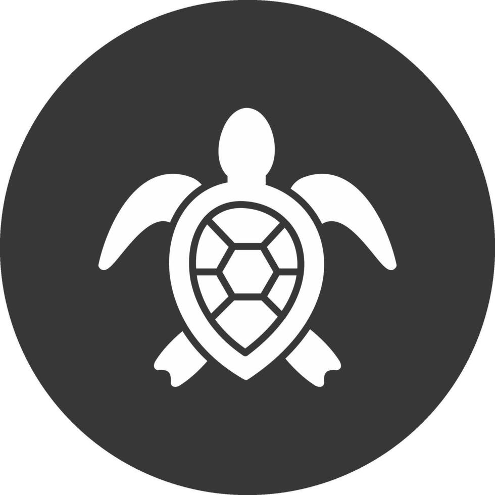 Sea Turtle Glyph Inverted Icon vector
