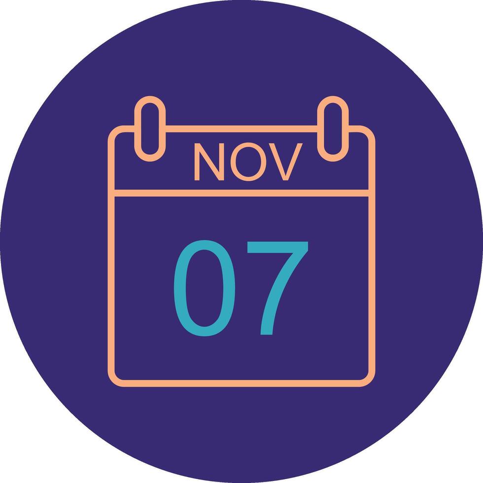 November Line Two Color Circle Icon vector