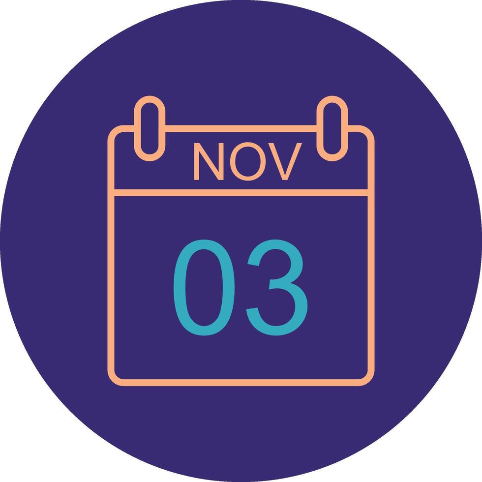 November Line Two Color Circle Icon vector