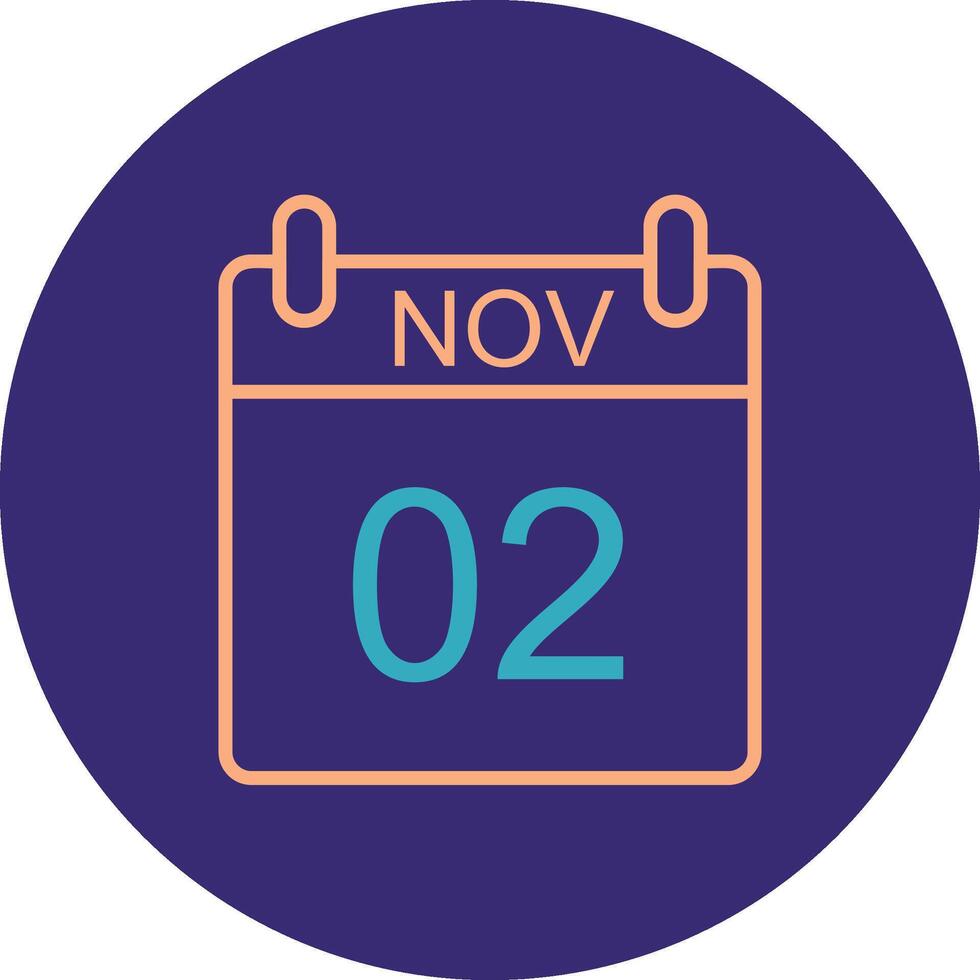 November Line Two Color Circle Icon vector