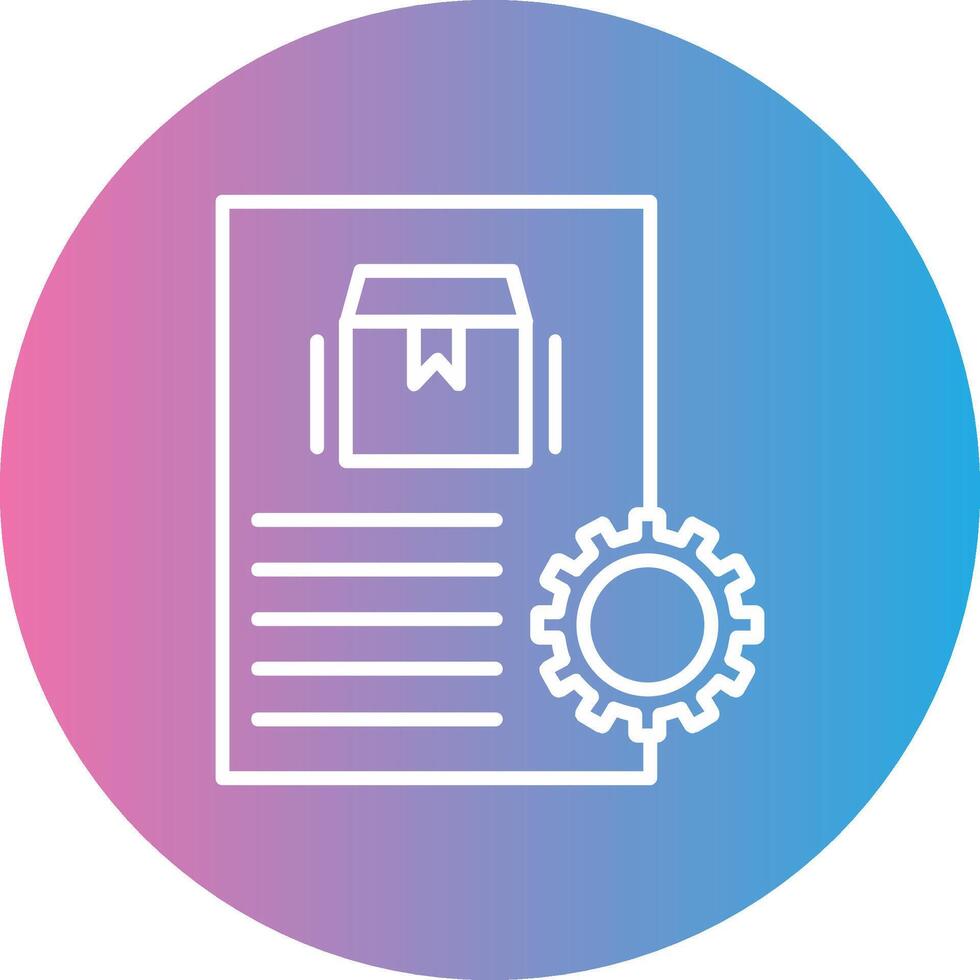 Order Processing Line Gradient Circle Icon vector